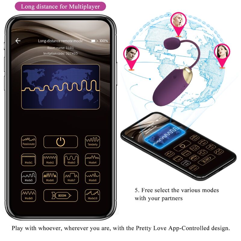 Pretty Love Abner App-Controlled Rabbit Vibrator – Purple – Bluetooth – Dual Motor