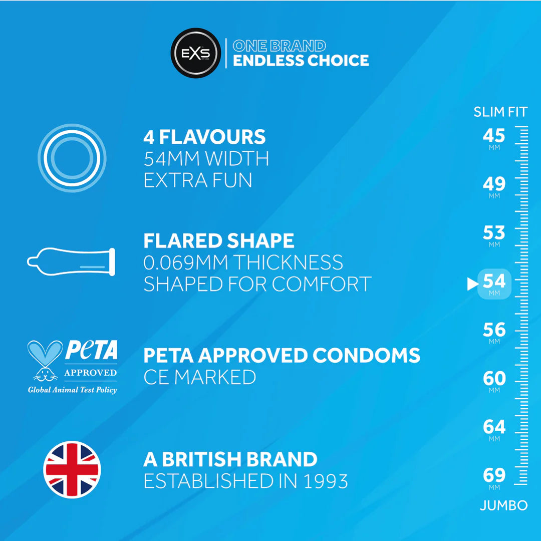 EXS Mixed Flavoured Condoms - 12 Pieces