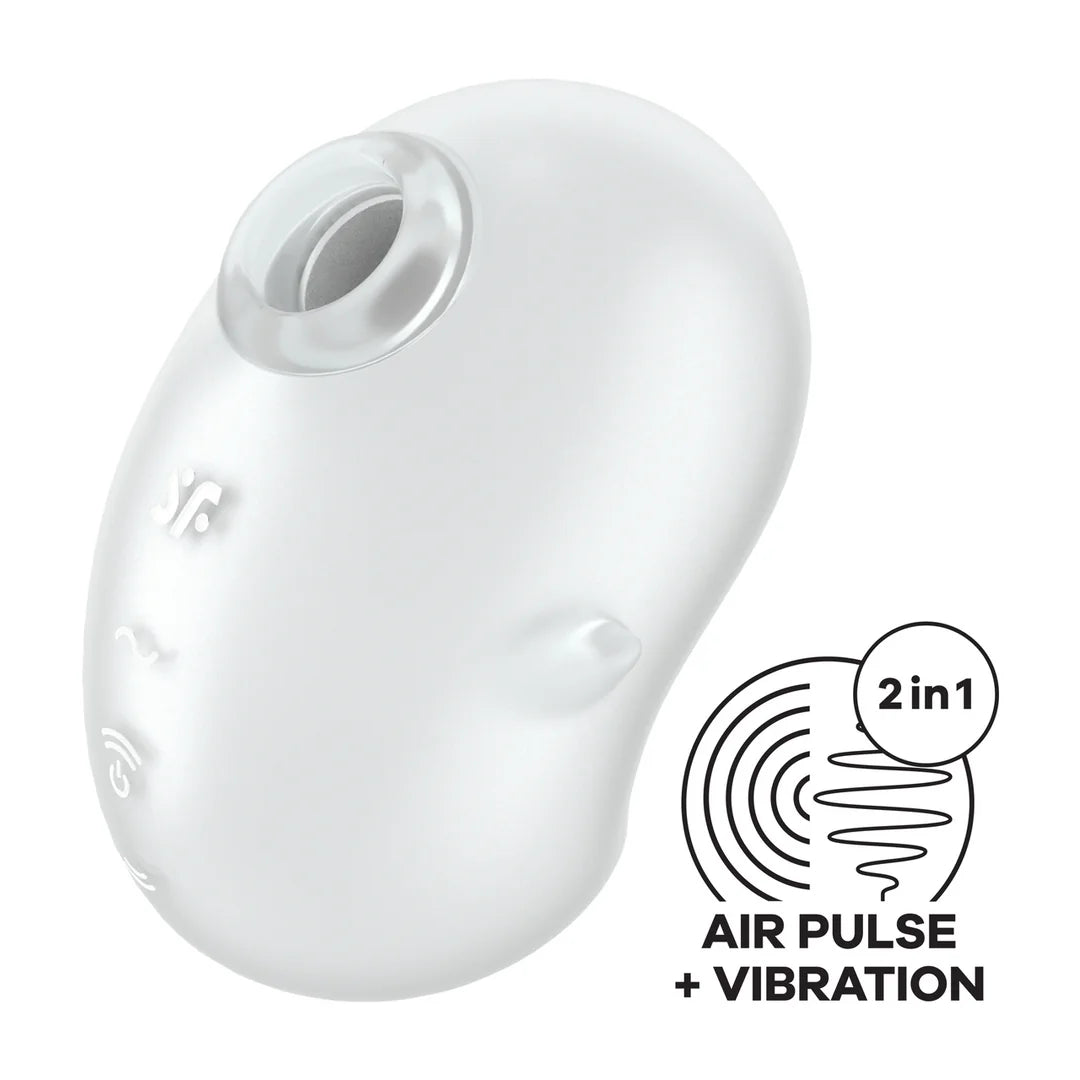 Satisfyer Cutie Ghost Air Pulse Clitoral Vibrator – White – 11 Pressure Waves + 12 Vibrations