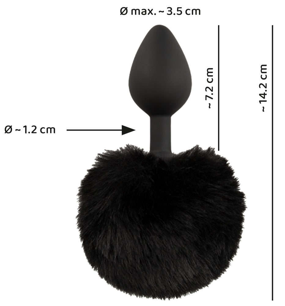 YOU2TOYS Black Bunny Tail Anal Butt Plug – Medium