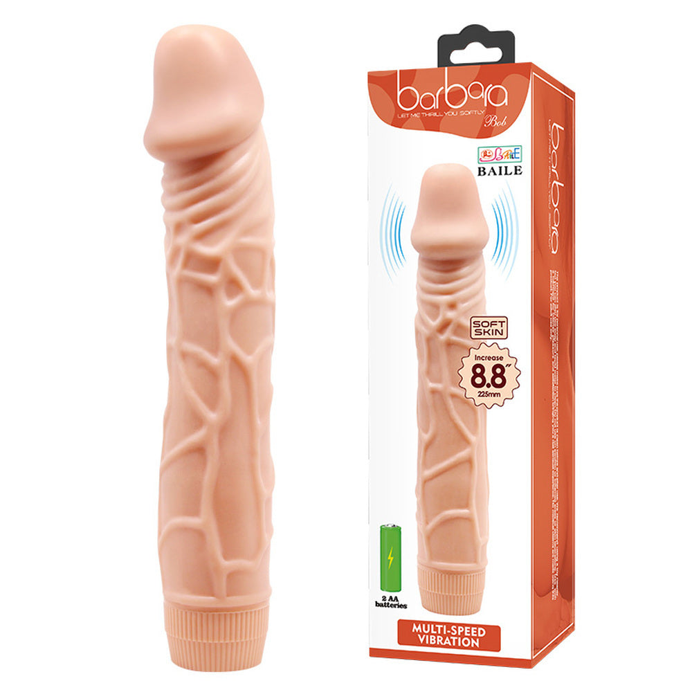 BOB Soft Skin Vibrating Dildo – 22.5cm – Ultra-Soft TPE