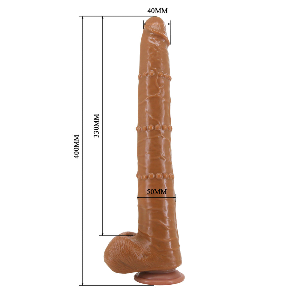 Pretty Love BRAM Studded Sliding Skin Realistic Dildo – 40cm – TPR + Free Lube