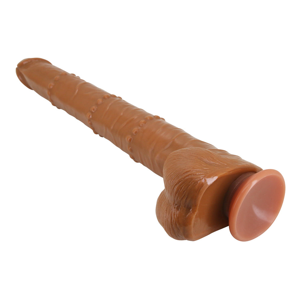 Pretty Love BRAM Studded Sliding Skin Realistic Dildo – 40cm – TPR + Free Lube