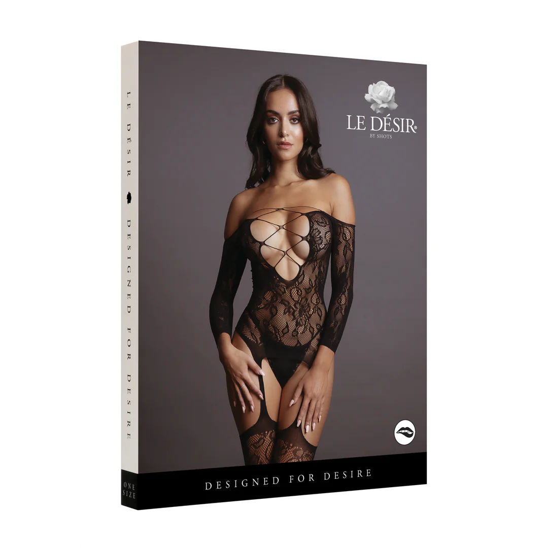Criss Cross Bodystocking – One Size – Black