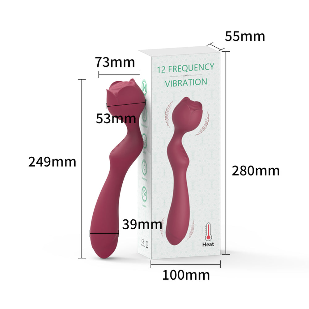 Heating Double-Ended Rose Bud Vibrator