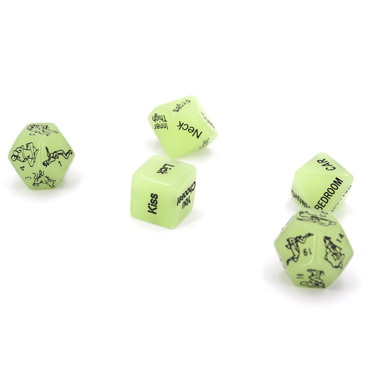 Luminous Dice Set of 5 – Glow-in-the-Dark