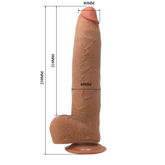 9.1 Inch Suction Base Textured Sliding Skin Dildo