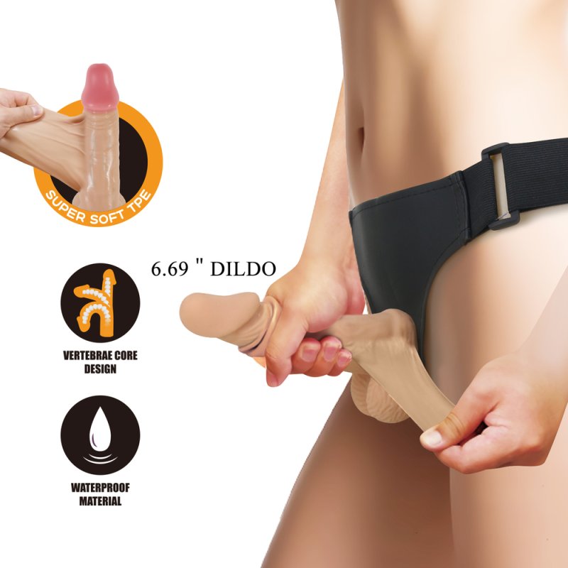 6.7 In Sliding Skin Harness Dildo